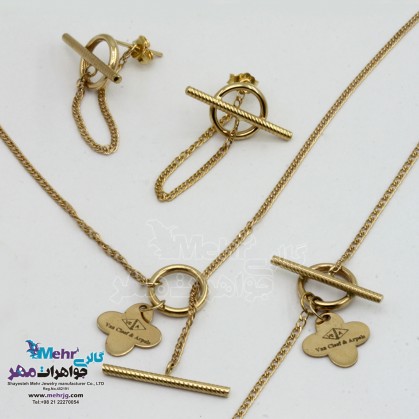 سرویس طلا - گردنبند و گوشواره و دستبند - طرح تیفانی-MS0581